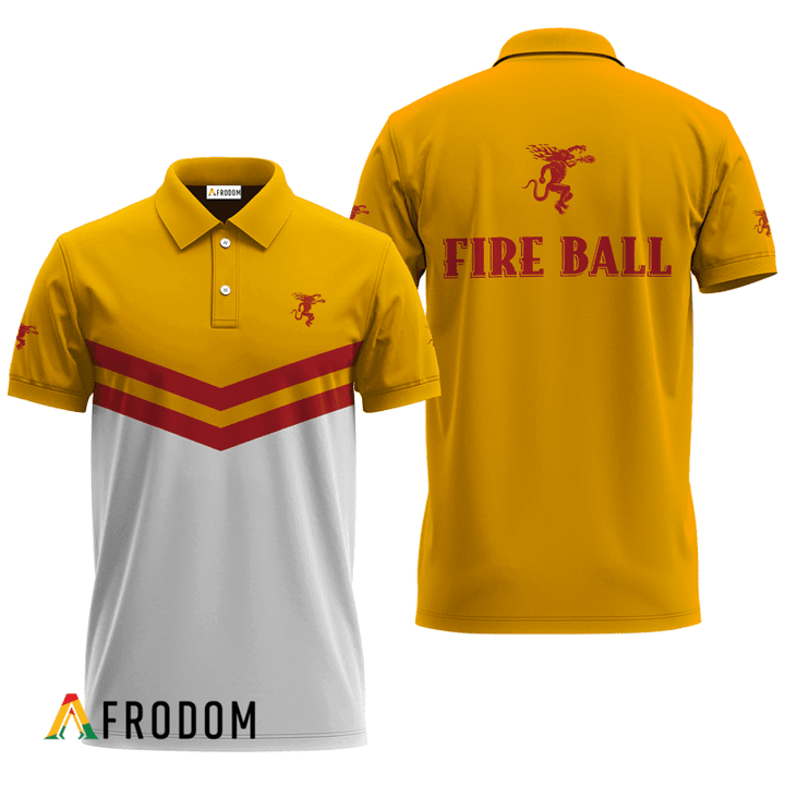 Fireball Whisky Yellow Tennis Polo Shirt