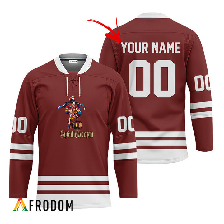 Personalized Captain Morgan Brown Retro Hockey Jersey