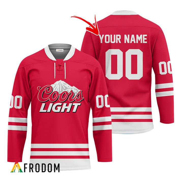Personalized Coors Light Red Retro Hockey Jersey