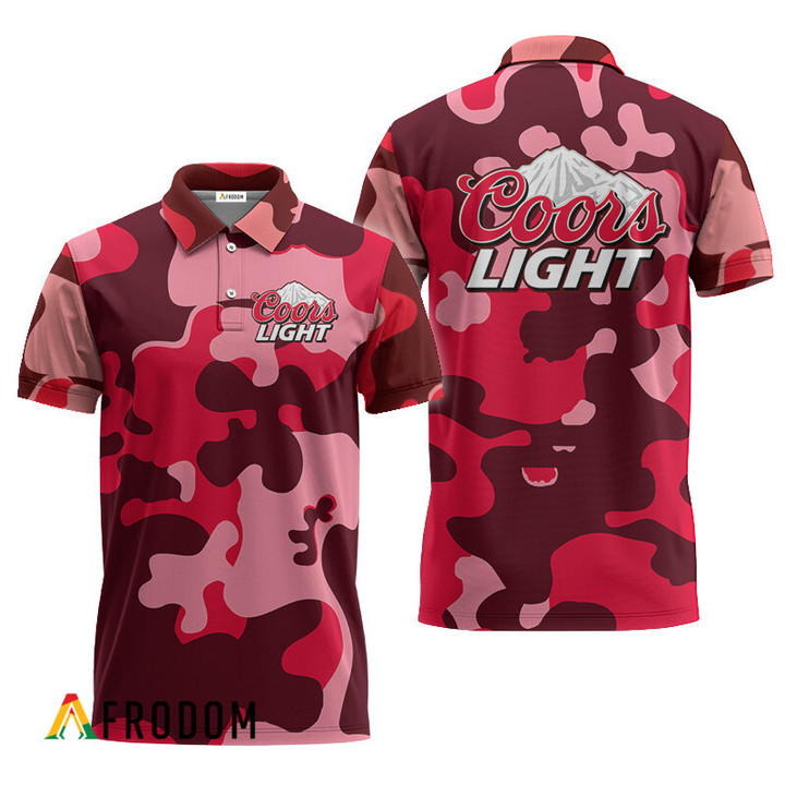 Coors Light Red Camouflage Polo Shirt