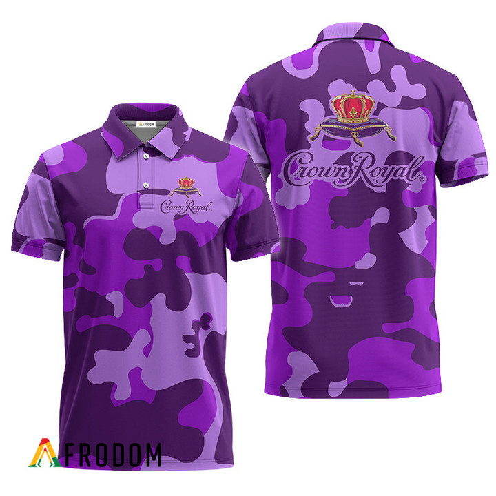 Crown Royal Purple Camouflage Polo Shirt