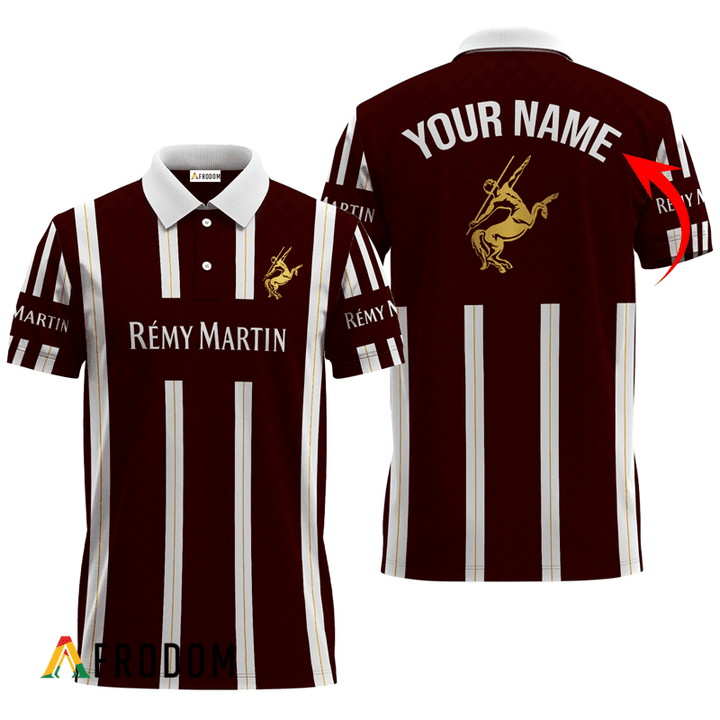 Personalized Remy Martin Brown Vintage Striped Polo Shirt