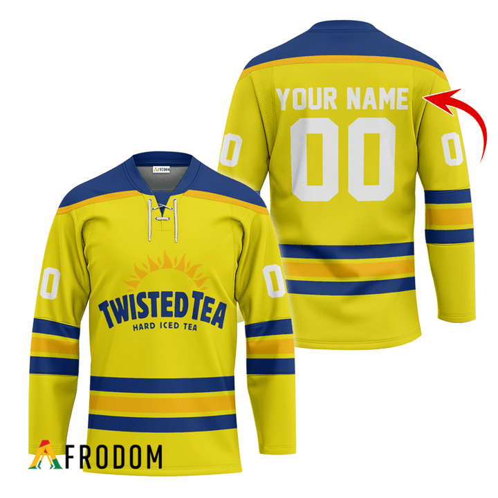 Personalized Twisted Tea Yellow Hockey Jersey