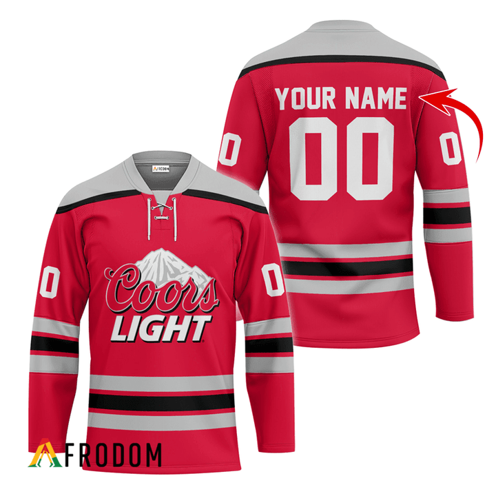 Personalized Coors Light Red Hockey Jersey