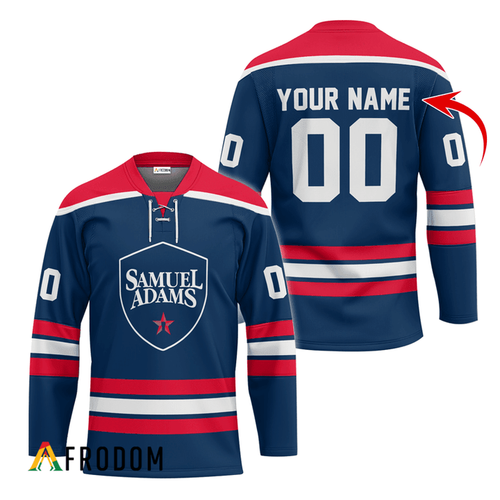 Personalized Samuel Adams Blue Hockey Jersey