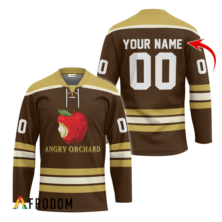 Personalized Angry Orchard Brown Hockey Jersey