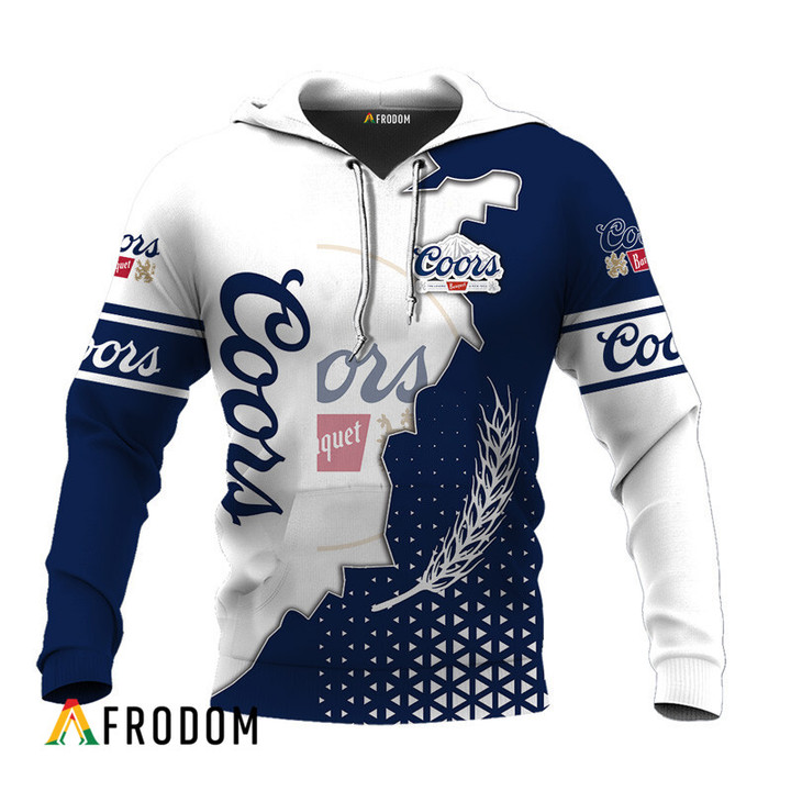 Personalized Coors Banquet White And Blue Cracking Hoodie & Zip Hoodie