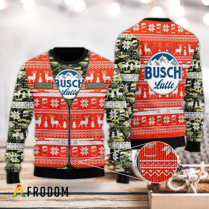 Personalized Busch Latte Camo Xmas Sweater