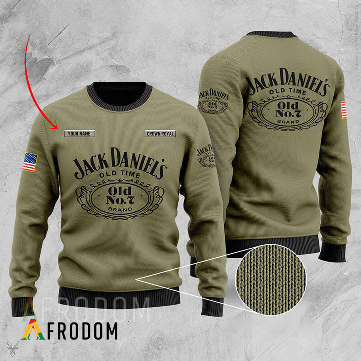 Personalized U.S Flag Jack Daniels Sweater
