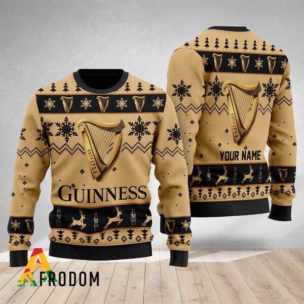Personalized Guinness Beer Christmas Ugly Sweater