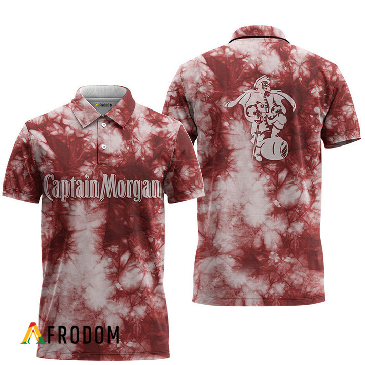 Captain Morgan Red Tie-dye Polo Shirt