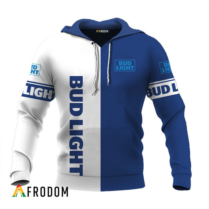 Personalized White and Blue Bud Light Claw Hoodie & Zip Hoodie