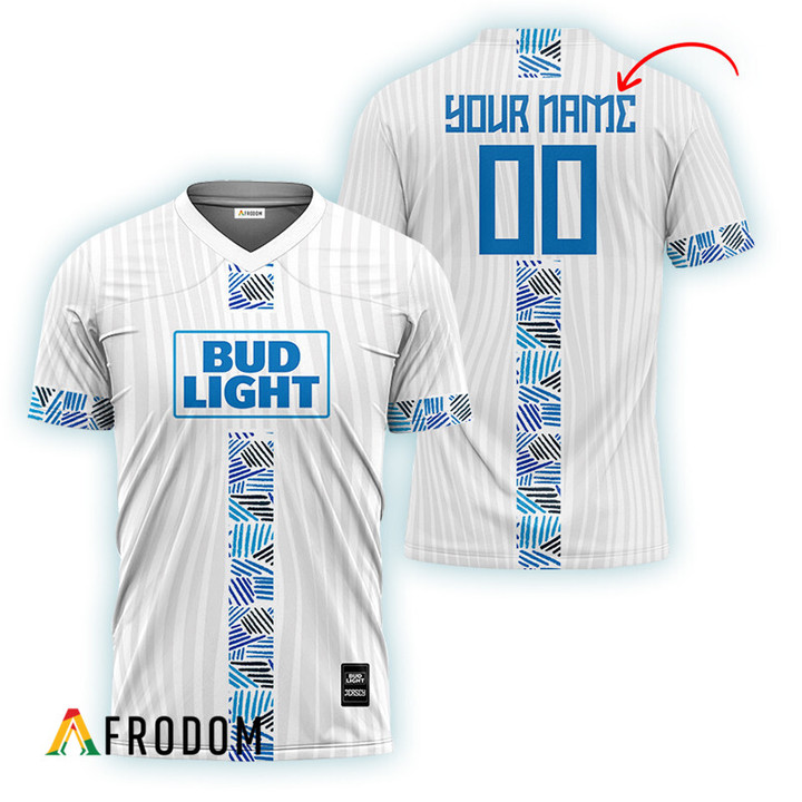 Personalized Bud Light White Usuyuki Football Jersey