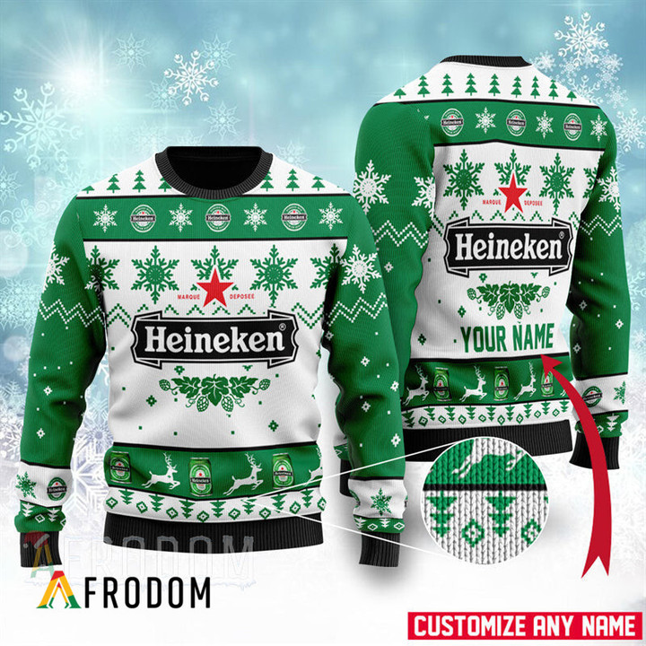 Personalized Heineken Beer Christmas Sweater