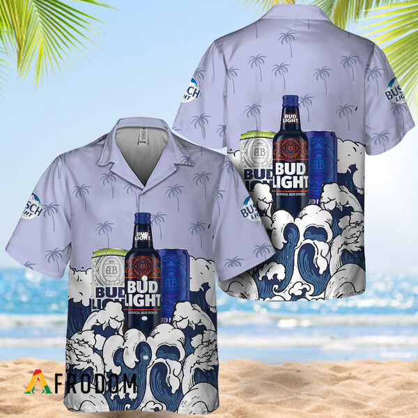 Summer Waves Bud Light Hawaiian Shirt