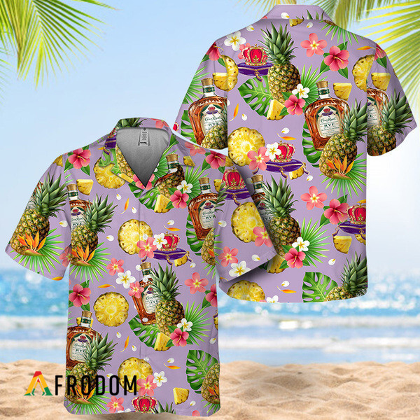 Floral Pineapple Crown Royal Hawaiian Shirt