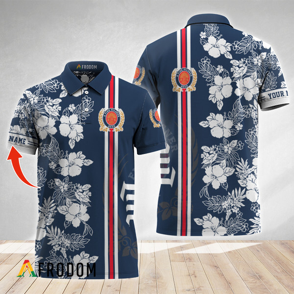 Personalized Tropical Flowers Miller Lite Polo Shirt