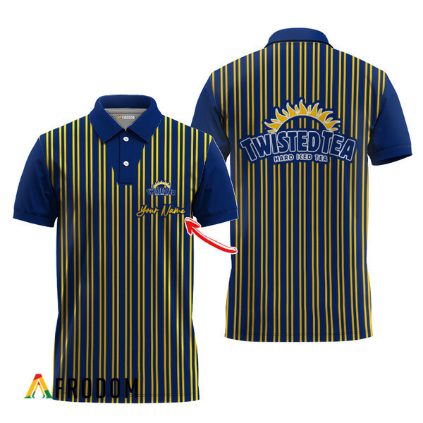 Customized Twisted Tea Blue Stripe Pattern Polo Shirt