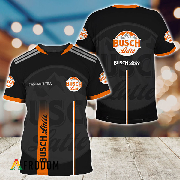 Busch Latte Beer Black Label Logo T-shirt