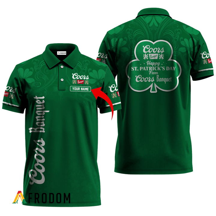 Personalized Happy St. Patrick's Day From Coors Banquet Polo Shirt