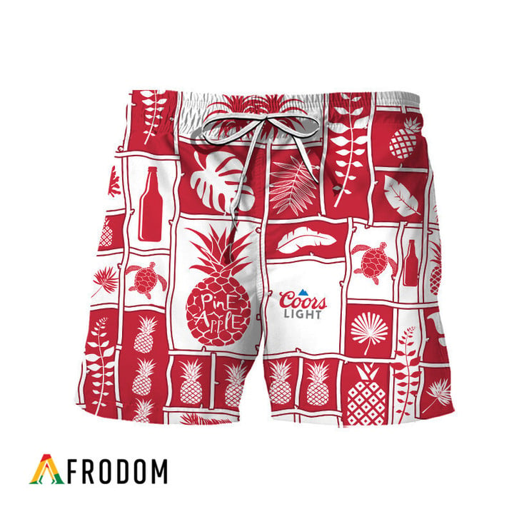 Coors Light Tropical Pineapple Hawaiian Shorts