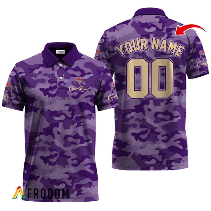 Personalized Crown Royal Purple Camouflage Polo Shirt