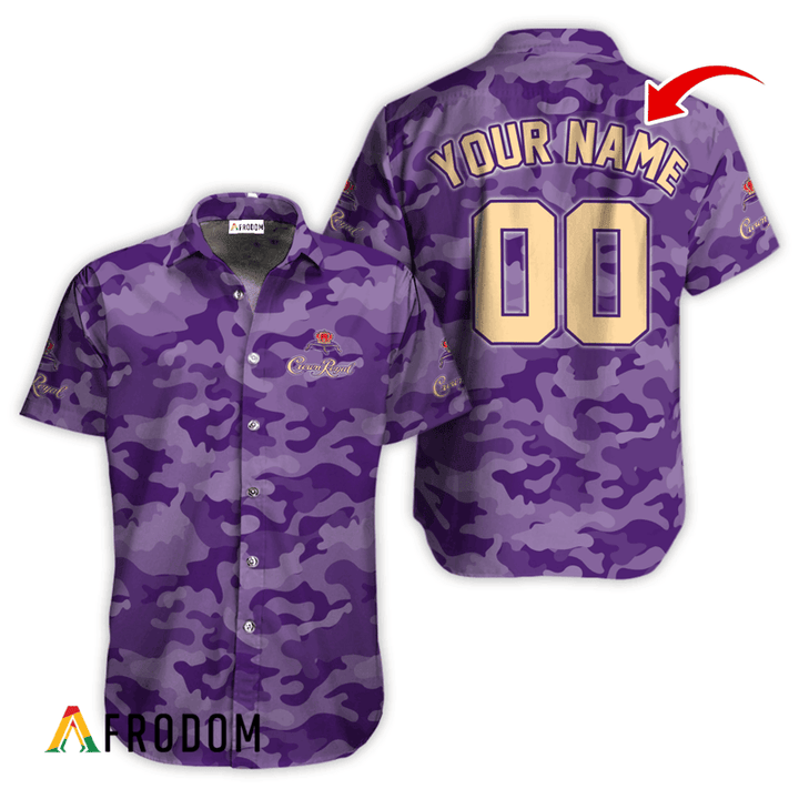 Personalized Crown Royal Purple Camouflage Button Shirt