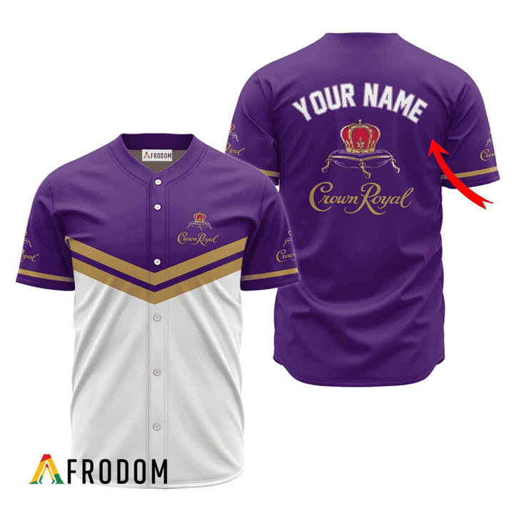 Personalized Crown Royal Purple And White Baseball Jersey