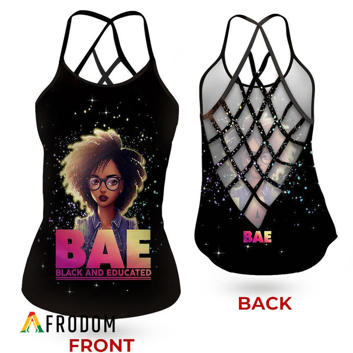 Bae - Black And Educated Criss-Cross Open Back Tank Top