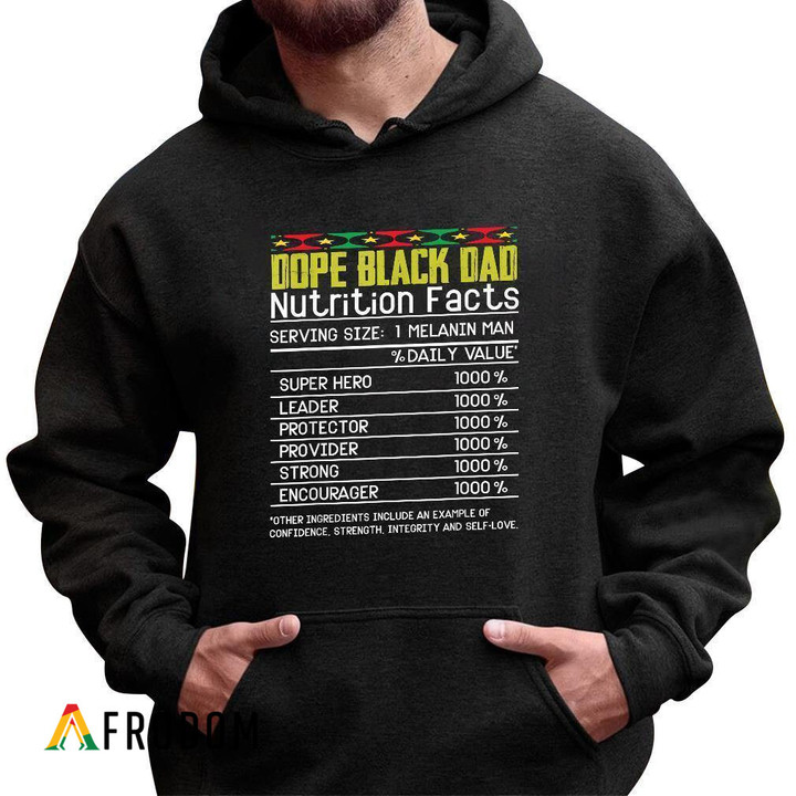 Dope Black Dad Nutrition Facts Hoodie