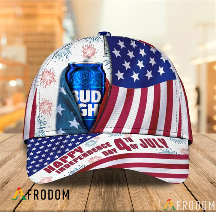 Happy Independence USA Flag Bud Light Cap