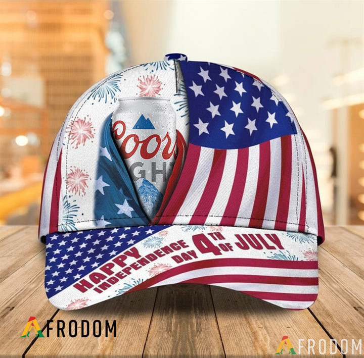Happy Independence USA Flag Coors Light Cap