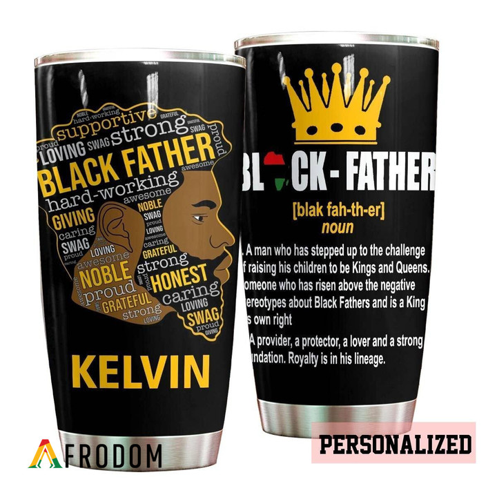 Personalized Black Father Tumbler