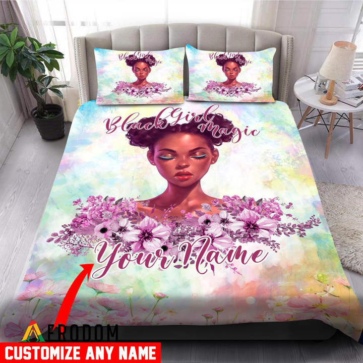Personalized Black Girls Magic Bedding Set