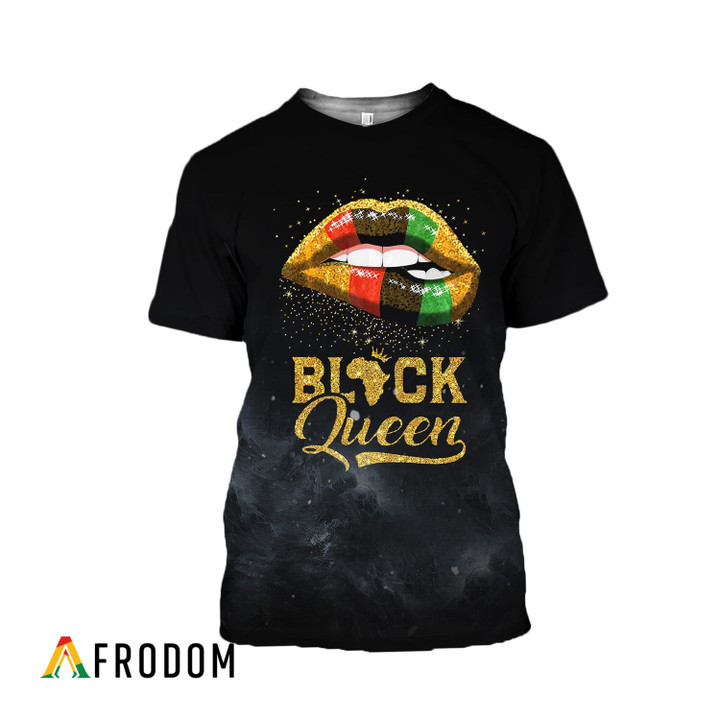 Personalized Black Queen AOP T-Shirt & Hoodie