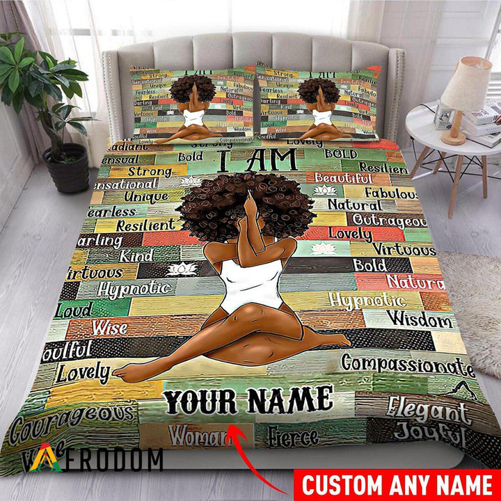 Personalized I Am Black Girl Bedding Set