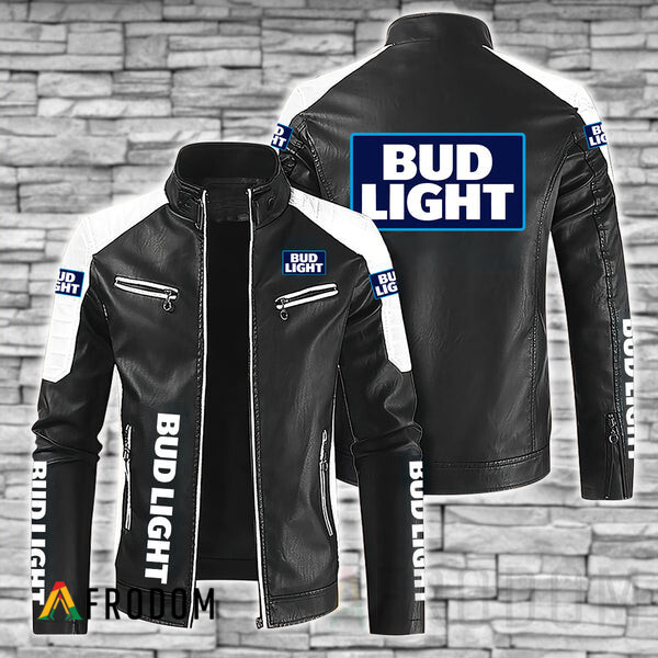 Premium Black Bud Light Leather Jacket