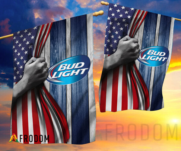 Vintage Bud Light Beer USA Flag