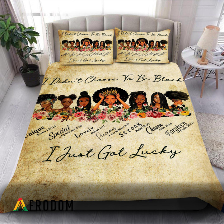 We Got Lucky To Be Black Bedding Set
