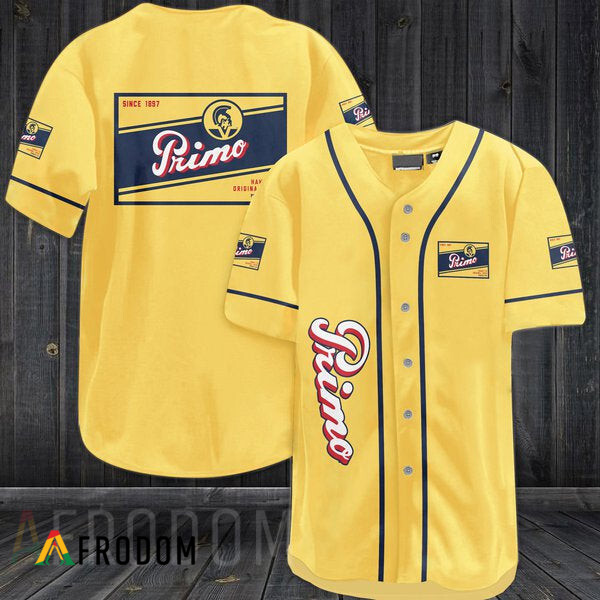 Yellow Primo Beers Baseball Jersey