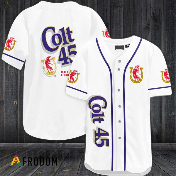 White Colt 45 Beer Baseball Jersey