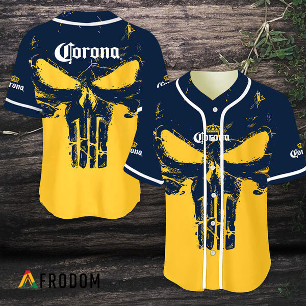Retro Skull Corona Beer Baseball Jersey