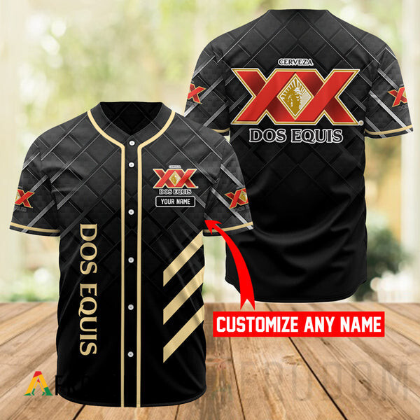 Personalized Black Dos Equis Baseball Jersey