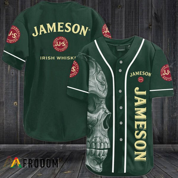 Vintage Green Skull Jameson Baseball Jersey