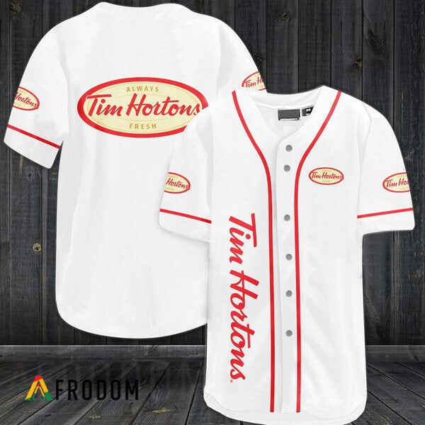 White Tim Hortons Baseball Jersey