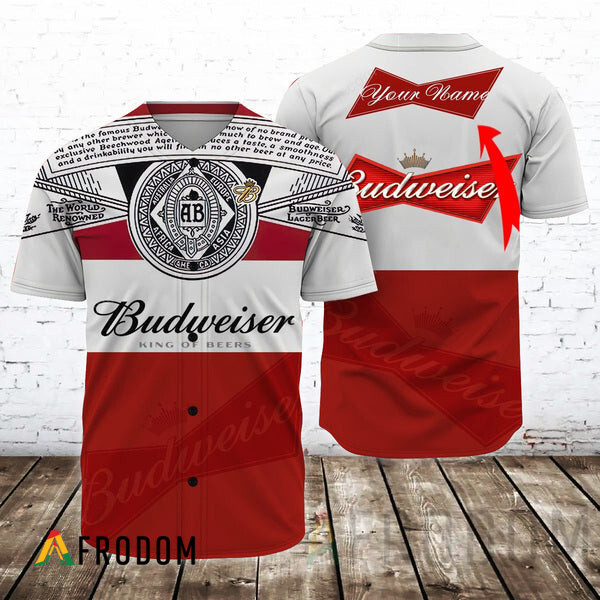 Personalized Retro Budweiser Beer Baseball Jersey