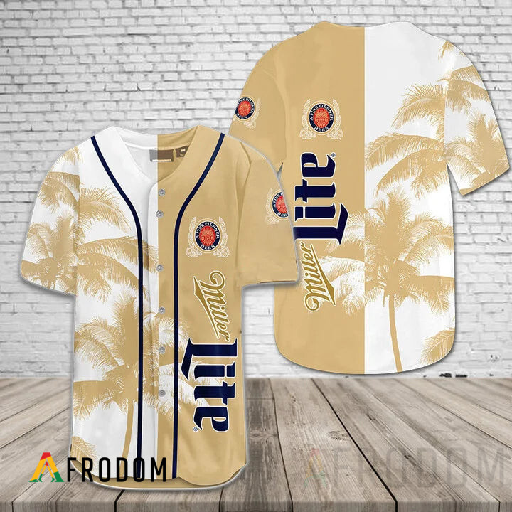 Miller Lite Tropical Coconut Trees Baseball Jersey