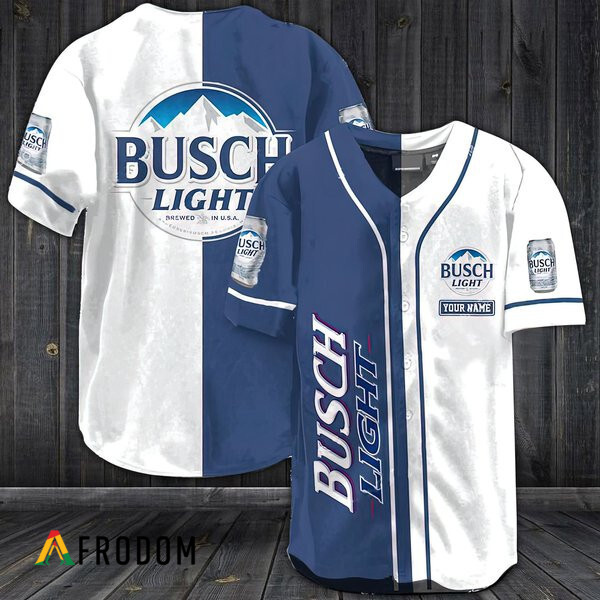 Personalized White Busch Light Baseball Jersey