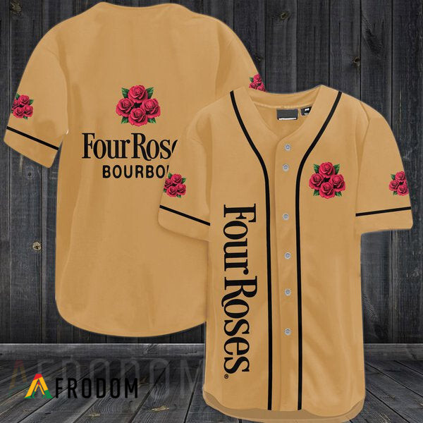 Brown Four Roses Bourbon Baseball Jersey