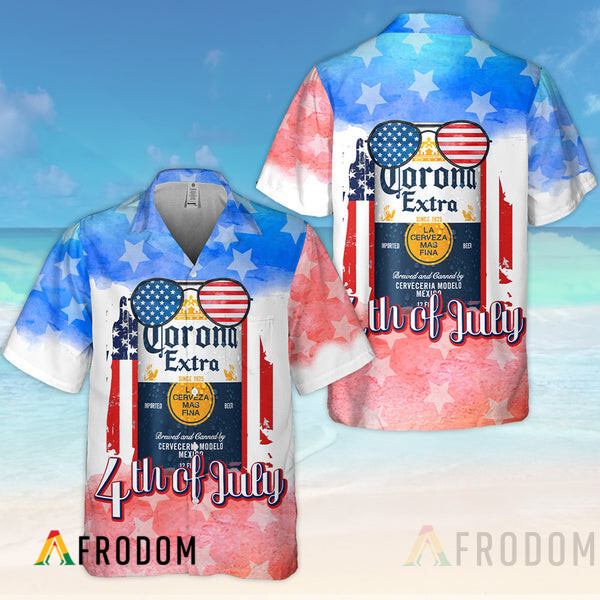 Vintage 4th Of July Patriotic Corona Extra Hawaii Shirt